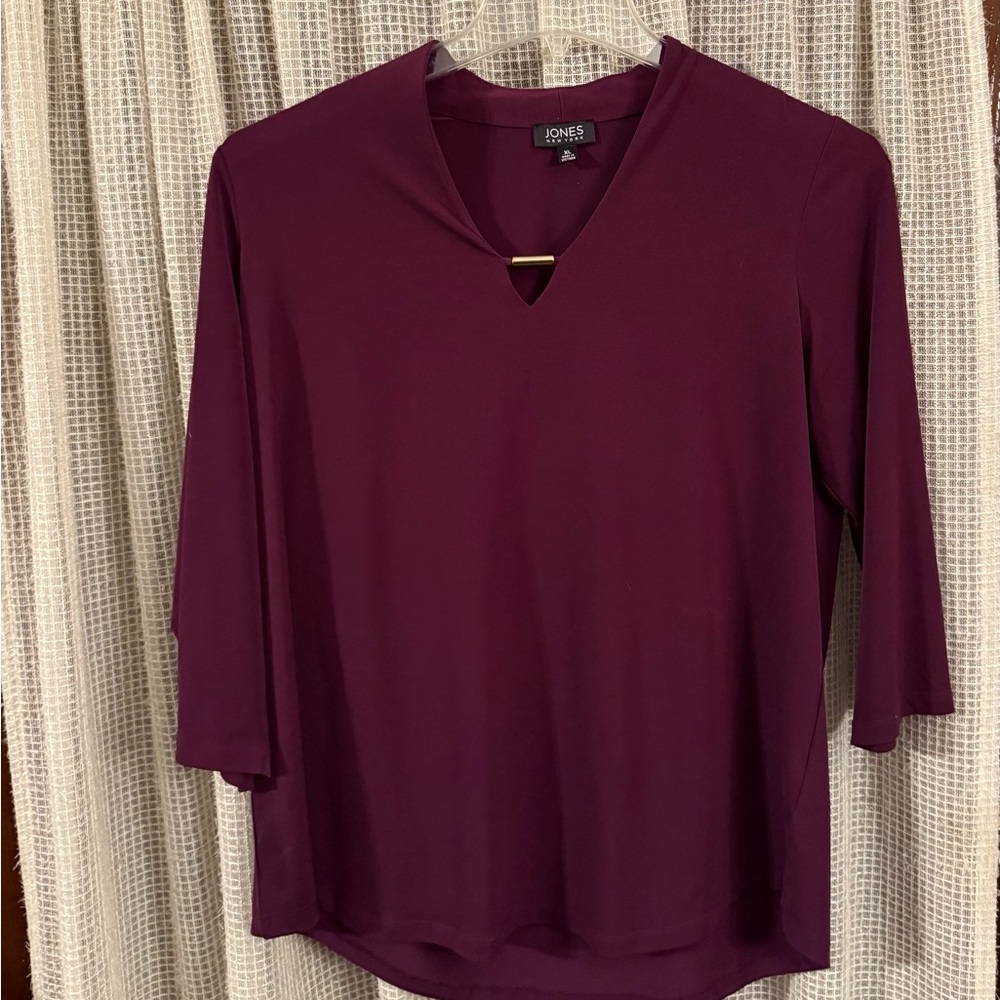 Jones New York Women's Deep Burgundy Blouse